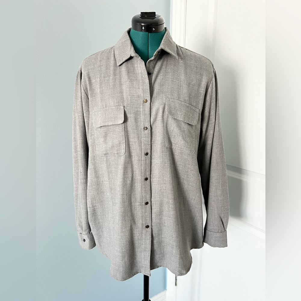 Gray Button-Up blouse